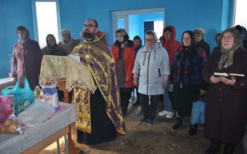 Первое богослужение в часовне села Солонец-Поляна