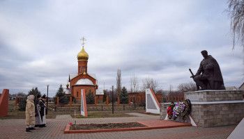 Лития на месте мемориальных комплексов погибшим воинам в Роговатом и Преображенке