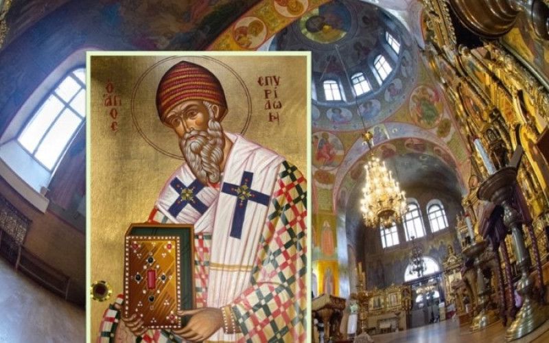 Александро-Невскому собору подарена икона святителя Спиридона Тримифунтского, освященная на его мощах
